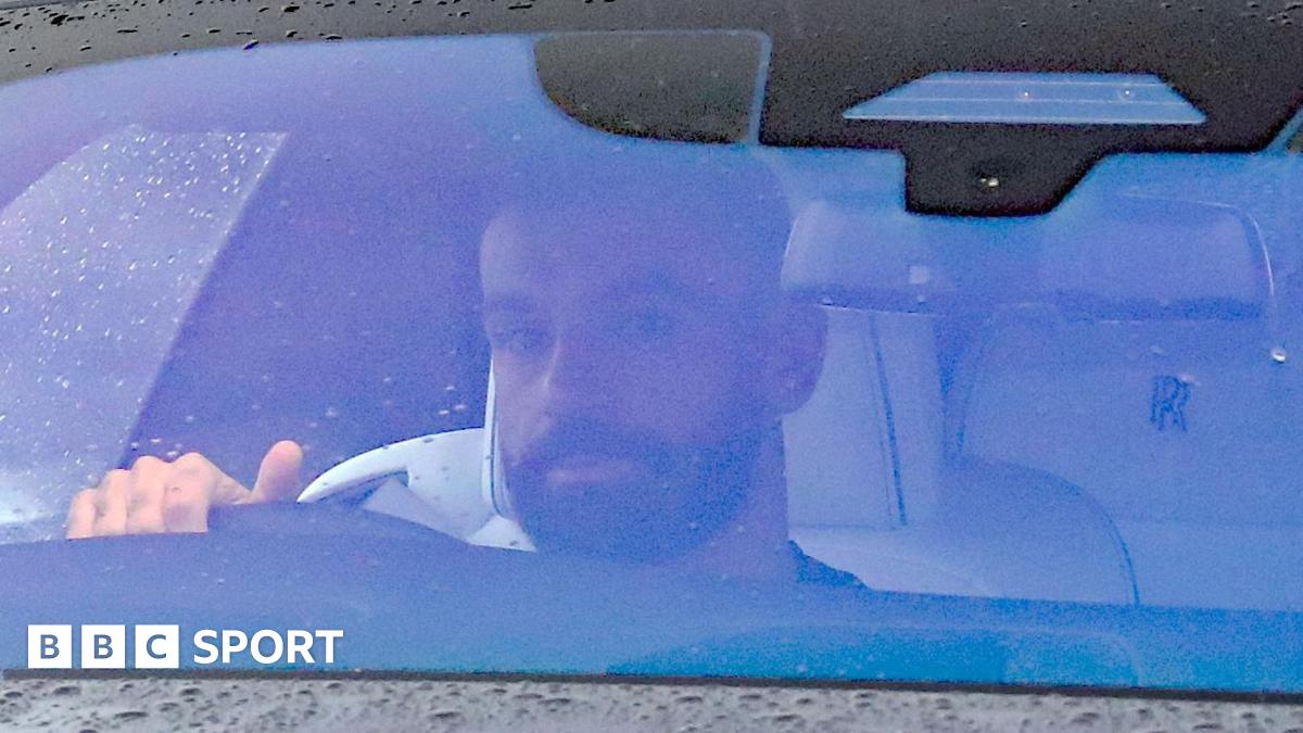 Mohamed Salah driving away from Liverpool's training ground