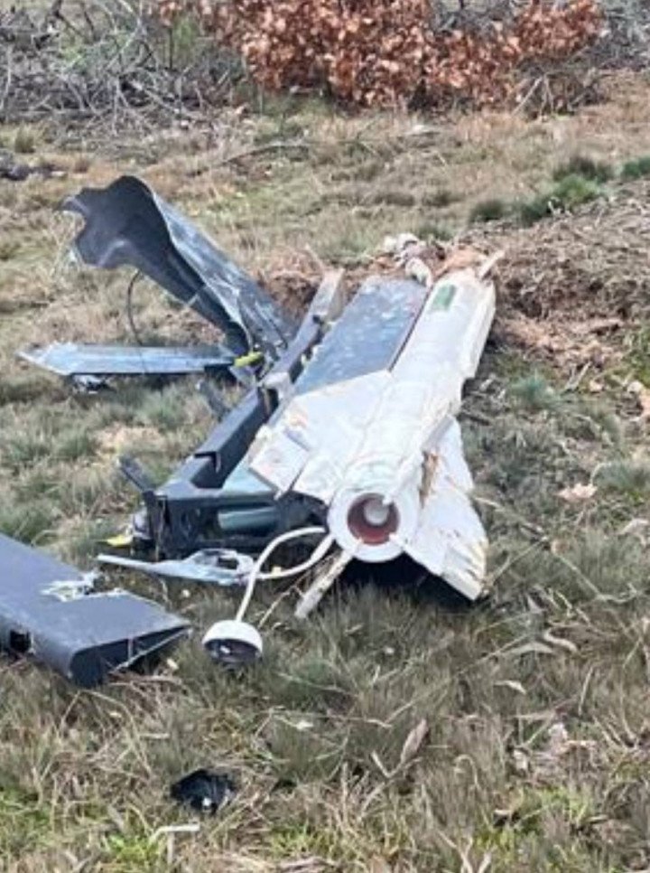 Debris of the Russian Shahed drone with an R-60 air-to-air missile attached to it, December 1, 2025. (Source: Serhii Flash)