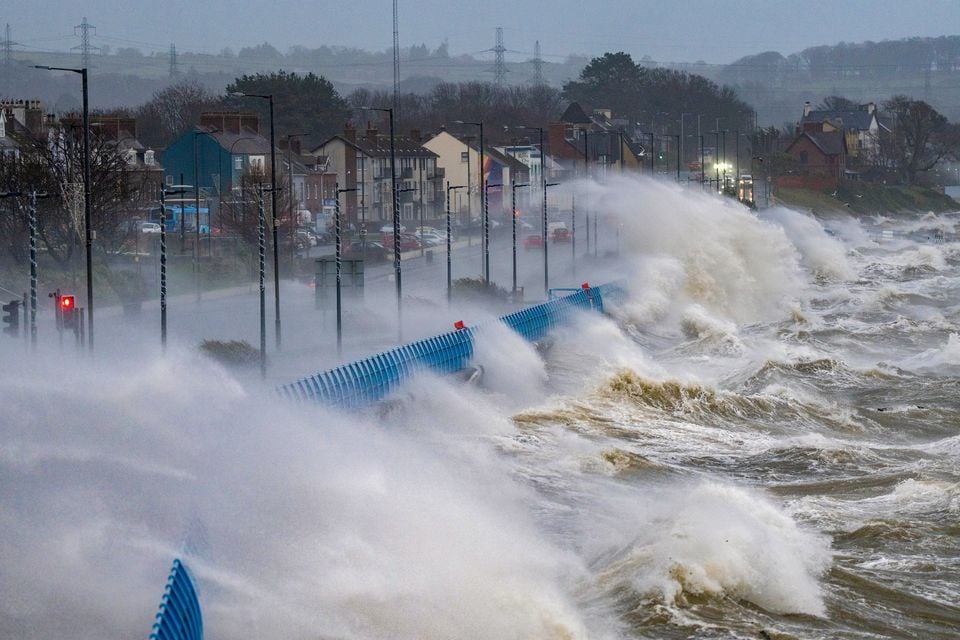 Storm Bram hits Carrickfergus from Belfast Lough on December 9th 2025 (Photo by Stephen Henderson)