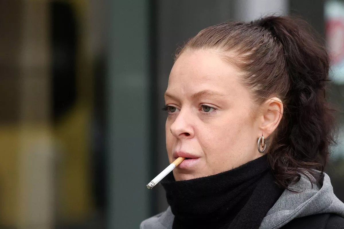 Helena Coyne leaving Manchester Crown Court