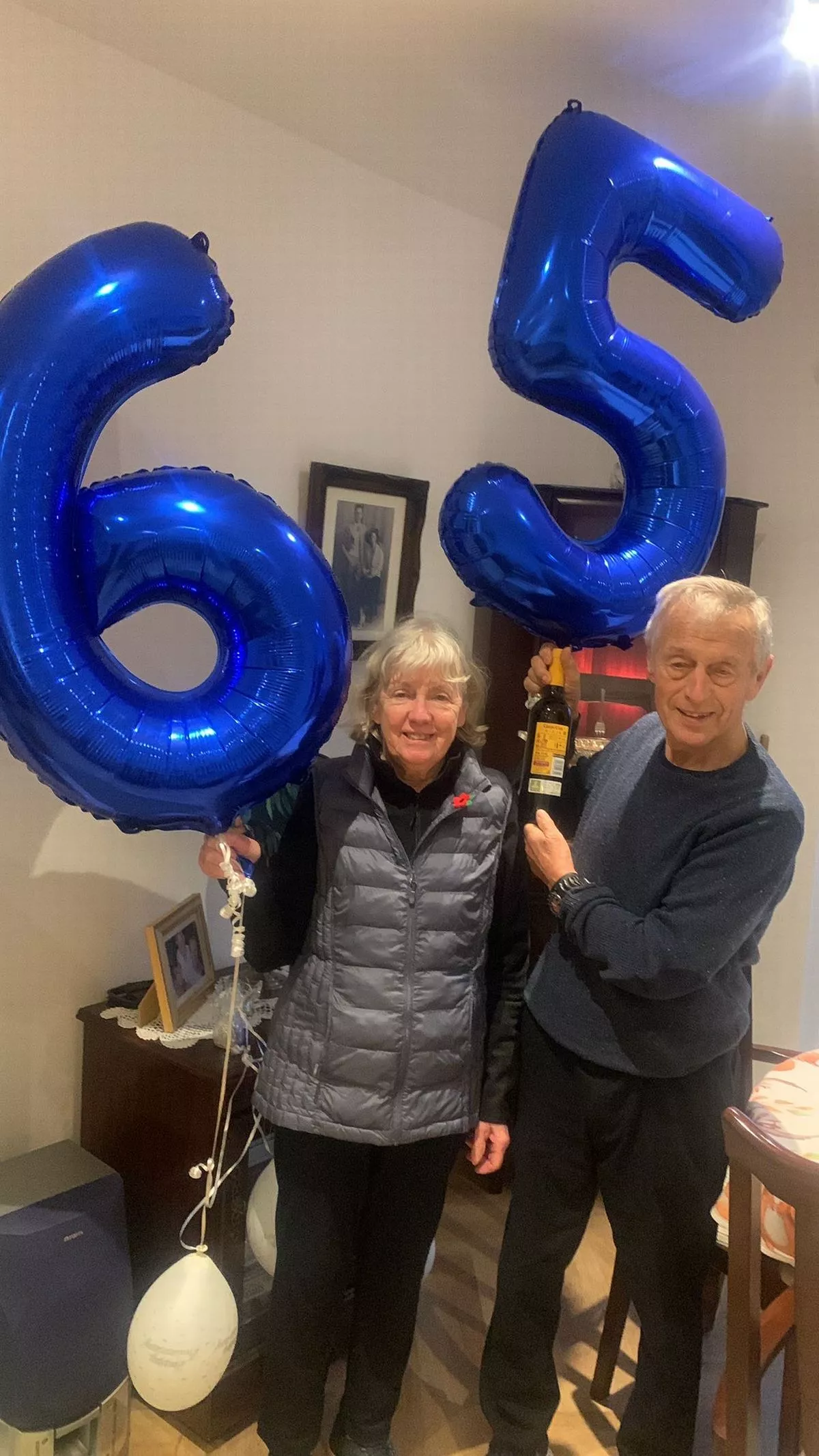 John and his wife Sylvia celebrating their 65th anniversary together