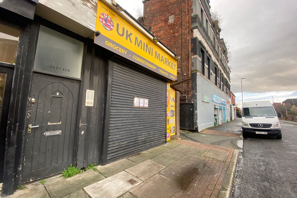 A closure order has been posted on the front of the UK Mini Market on Borough Road, Wallasey