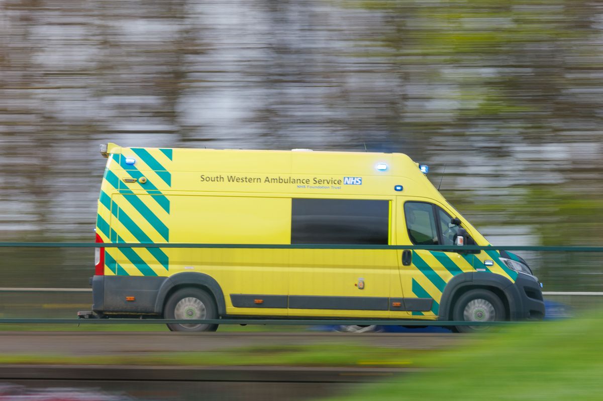 File photo of an emergency ambulance responding to a call