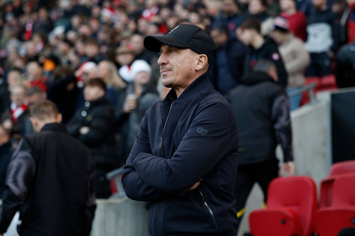 Bristol City head coach Gerhard Struber looks on
