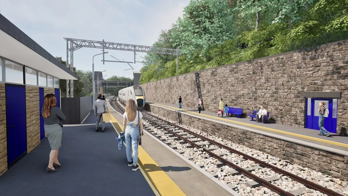 A CGI mock-up of the view at the improved Greenfield station. 