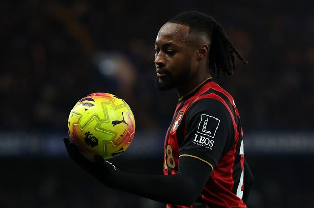 Semenyo in action for Bournemouth. 