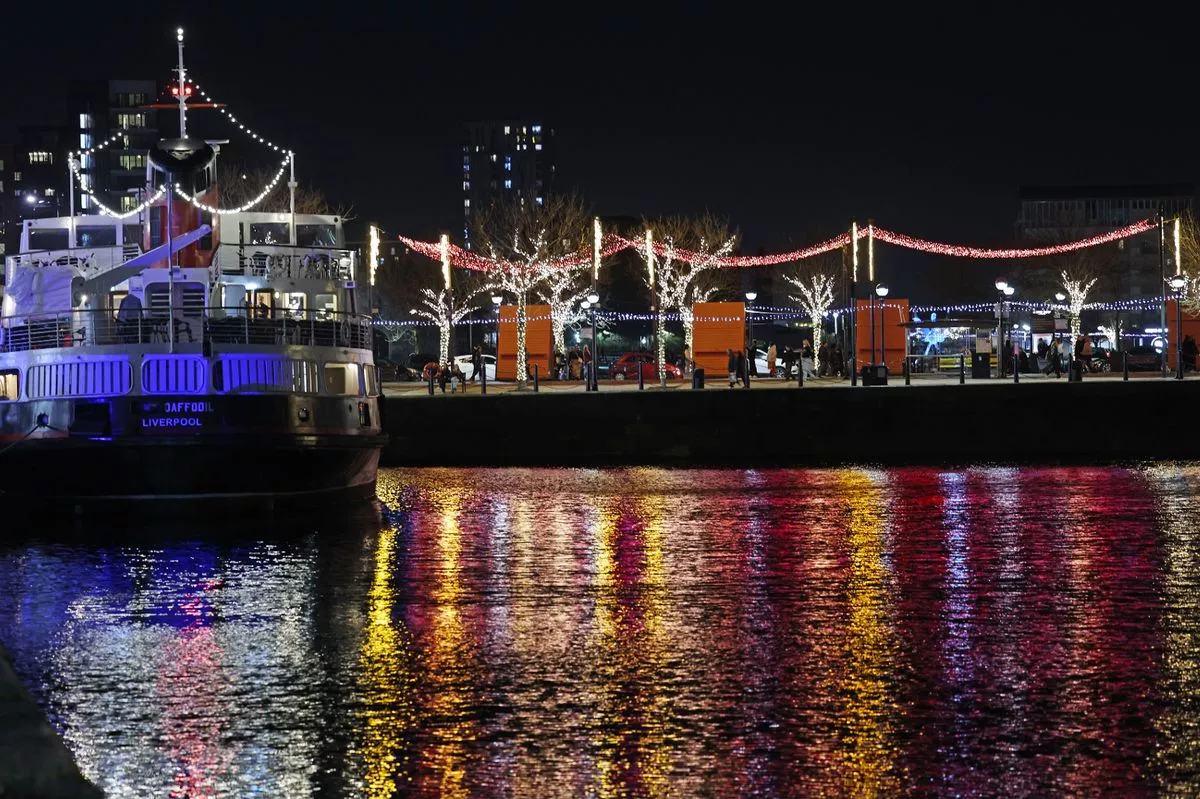 Christmas lights in Royal Albert Dock Liverpool