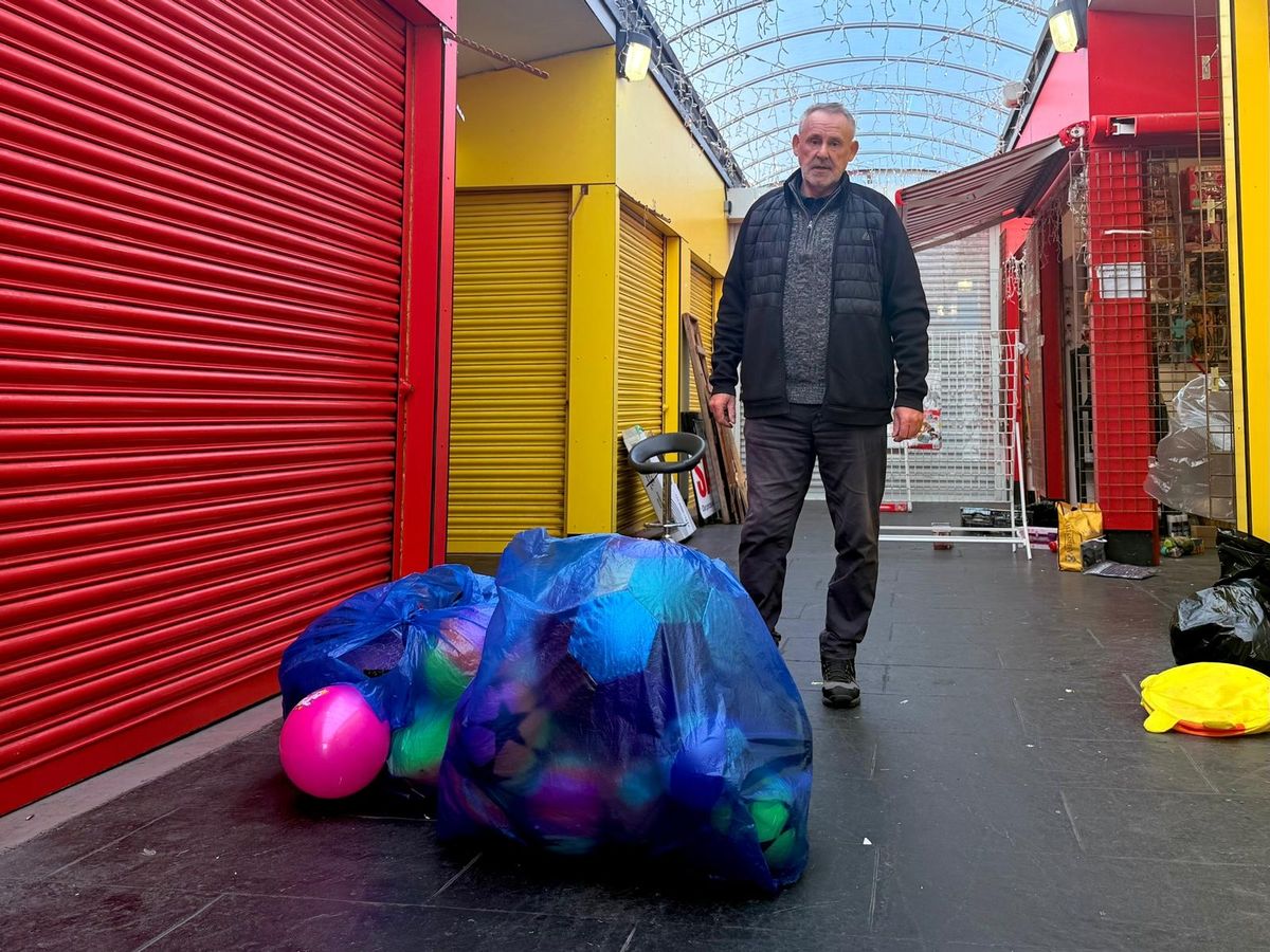 David Taylor, owner of Dave's Toys in Kirkby Market, moving out of his shop