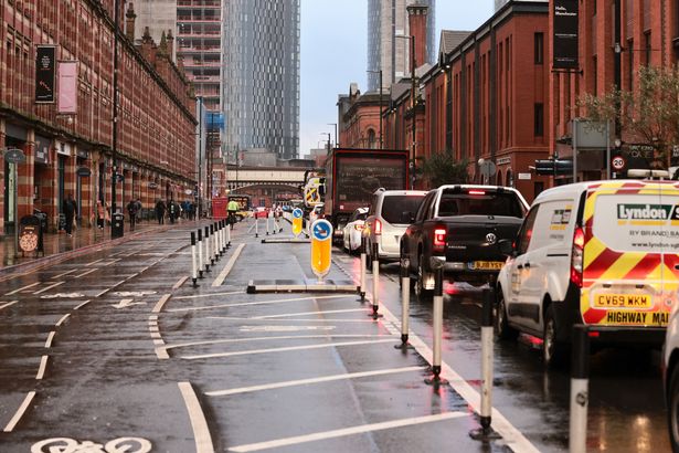 Traffic is now one-way on Deansgate