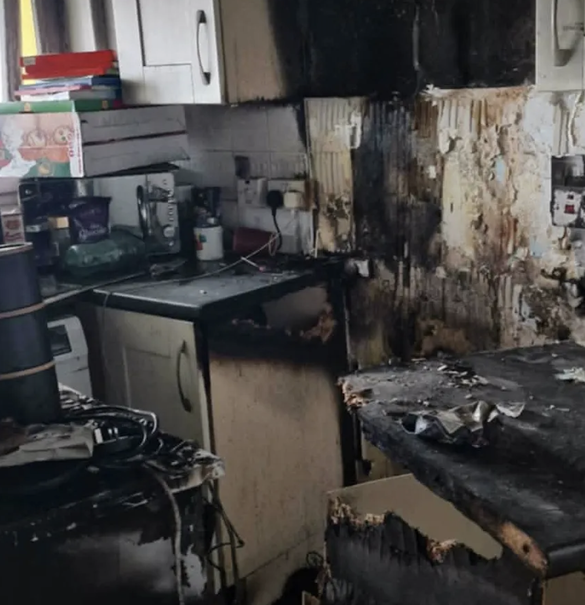 The blaze destroyed their home