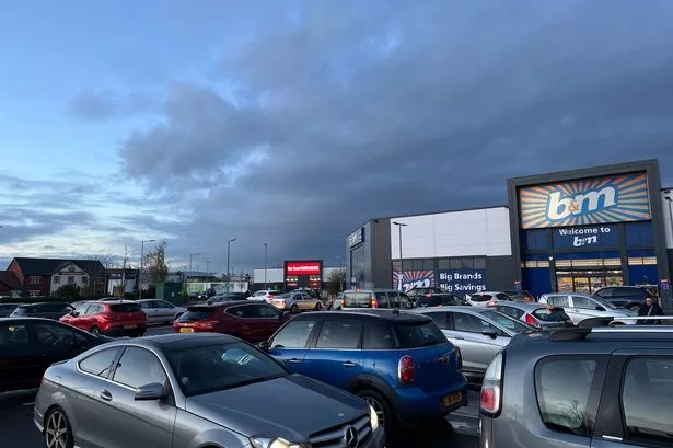 Traffic at Parsonage Retail Park in Leigh