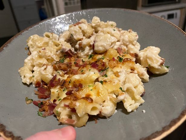 The mac n cheese with bacon was a winner