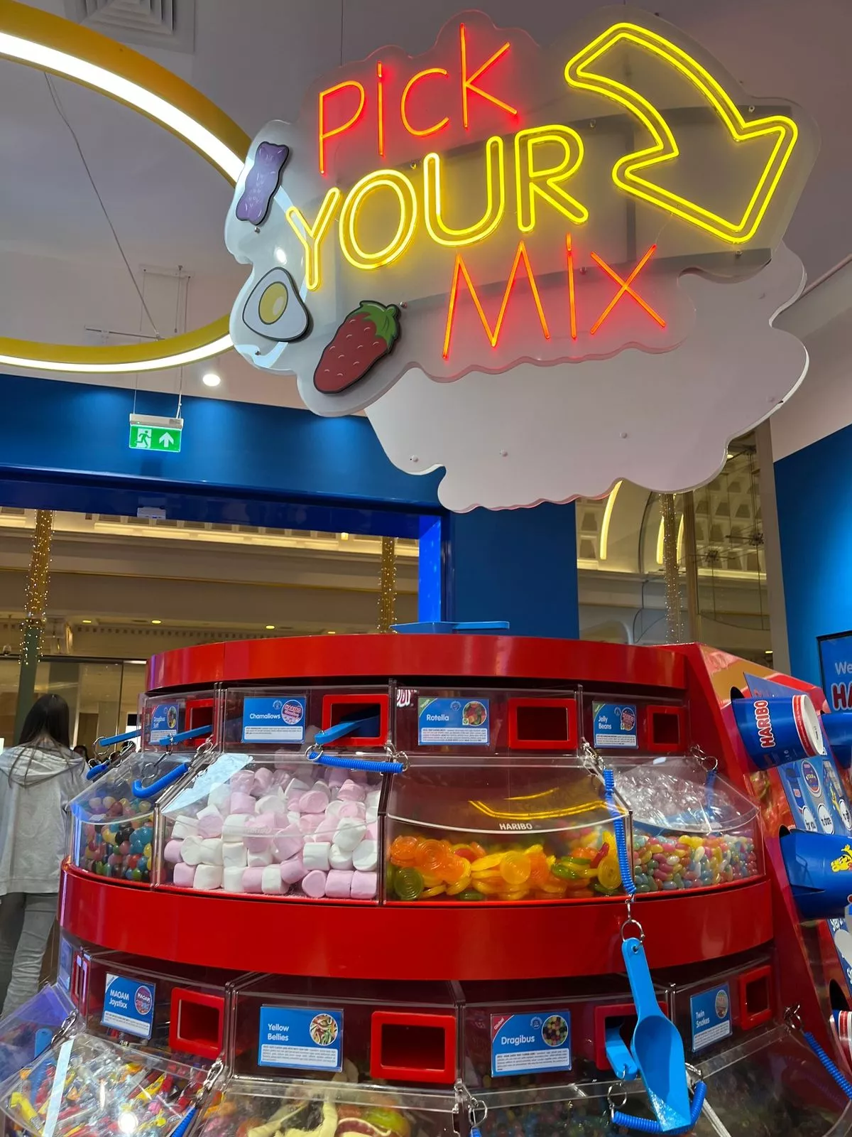 The Pick Your Mix station inside the Haribo store 