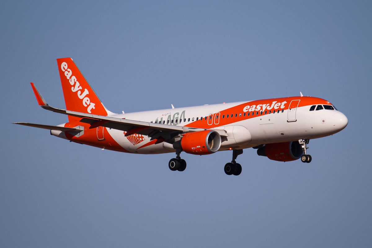 An easyJet plane in flight