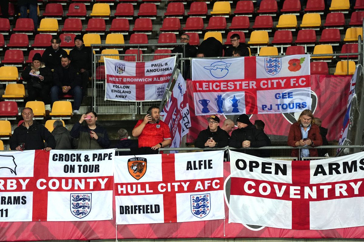 England fans at the World Cup qualifier against Latvia