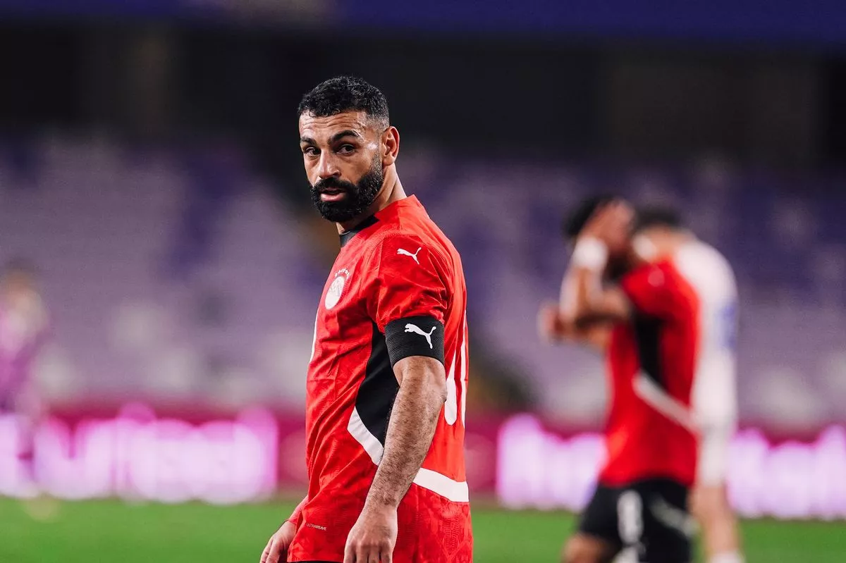 Mohamed Salah of the Egypt national team looks on during the FIFA friendly international team match between the Egypt national team and the Uzbekistan national team at Hazza bin Zayed Stadium in Al Ain, UAE. (Photo by Ahmed Awaad/NurPhoto via Getty Images)