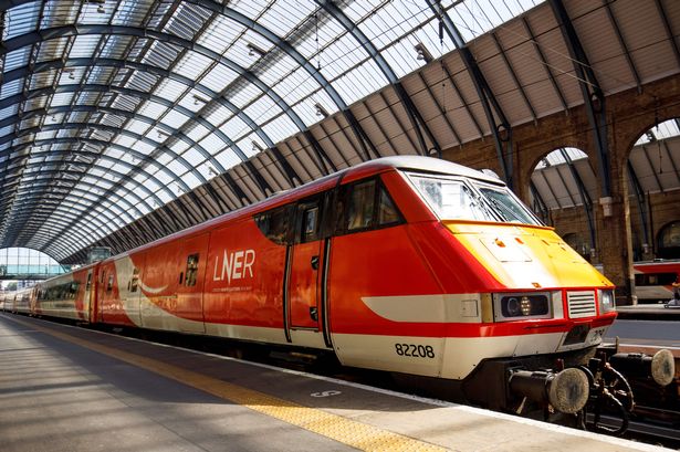 A London North Eastern Railway (LNER) train at King's Cross station