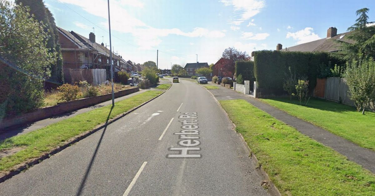 Google Maps street view of a section of Herbert Road in Aldridge 