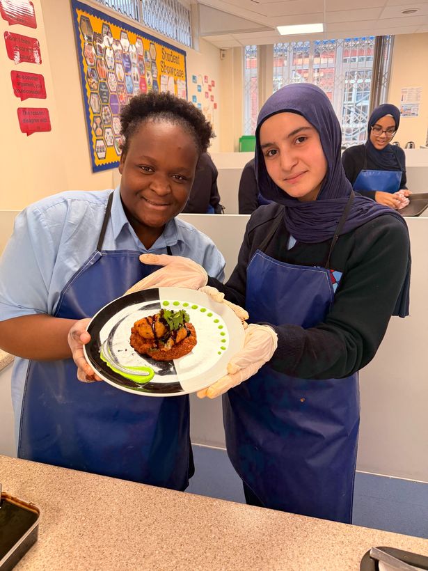 A cookery demonstration was held at Selly Park Girls School