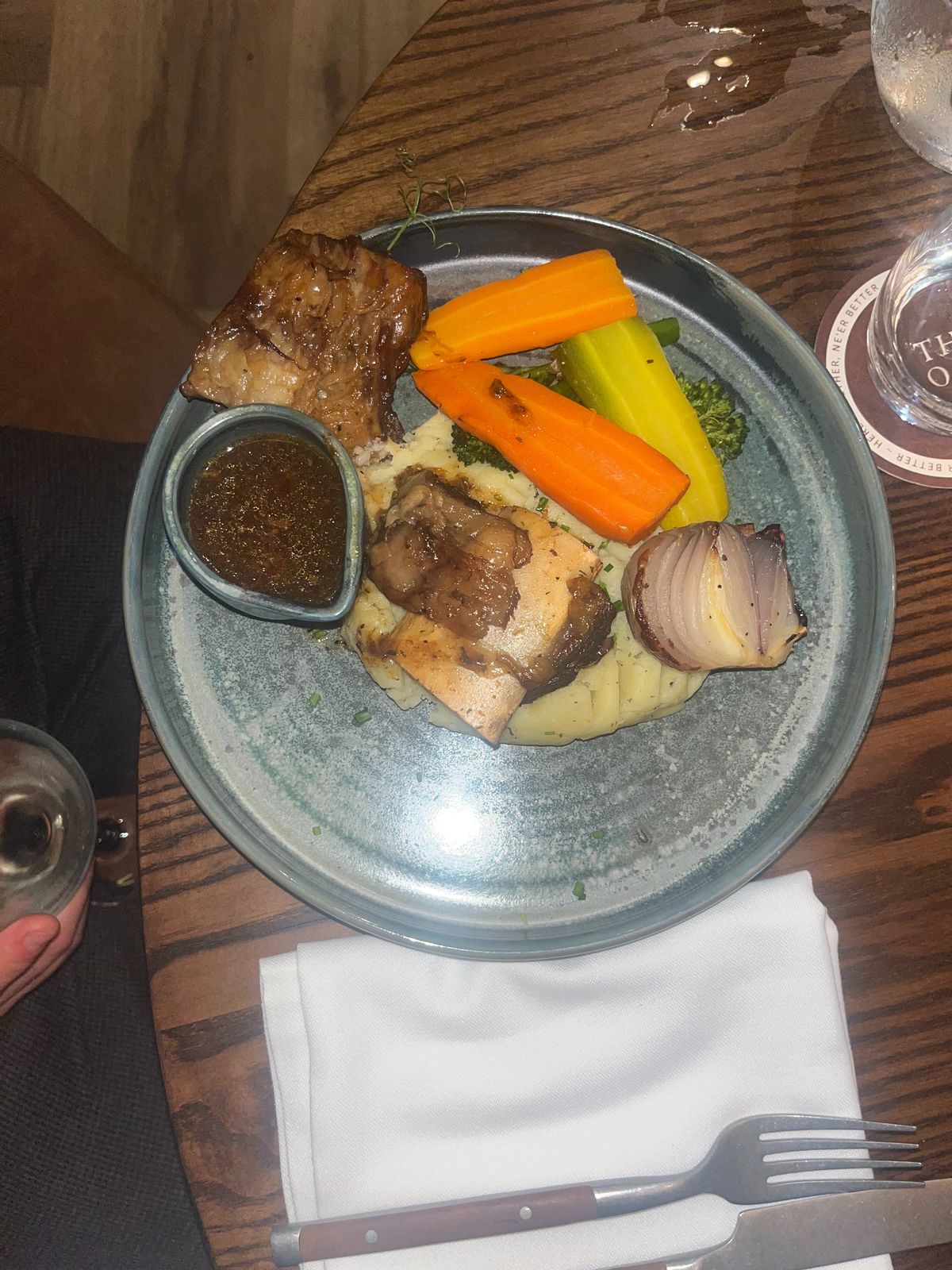 Picture of a plate of food - slow braised short rib with potatoes