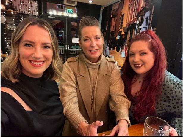 Vicki (centre) with her daughters Hayley (left) and Jodie (right)