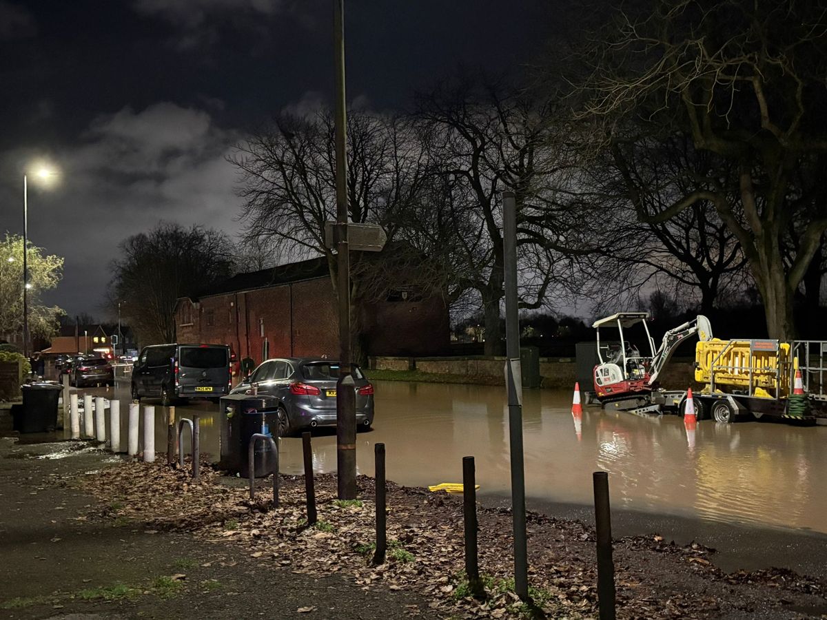 The road became submerged with murky water

