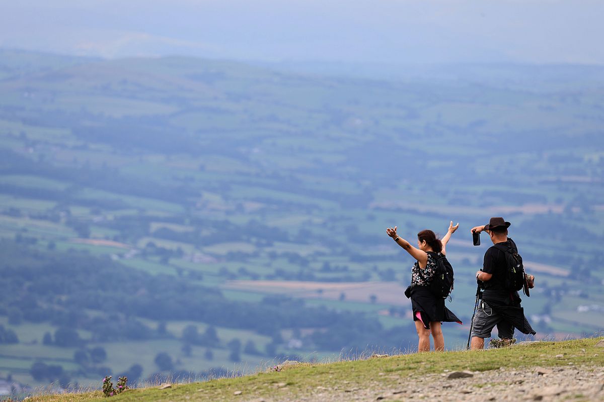 Moel Famau the highest hill in the Clwydian Range and the highest point of the county of Flintshire in Wales