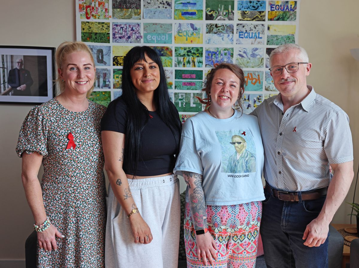 Team members Kellie, Shereen, Kat and Ant, from Sahir, the city's oldest LGBTQ+ charity