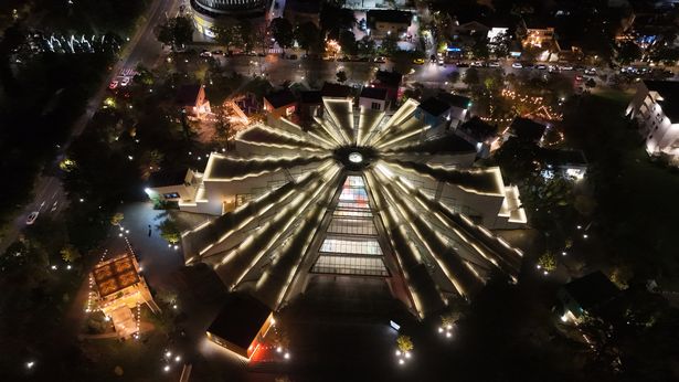 A view of the Tirana Pyramid that draws attention as an attraction for both local and foreign tourists in Tirana (Photo by Olsi Shehu/Anadolu via Getty Images)