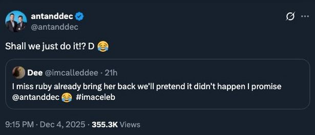 Ant and Dec teased fans on X