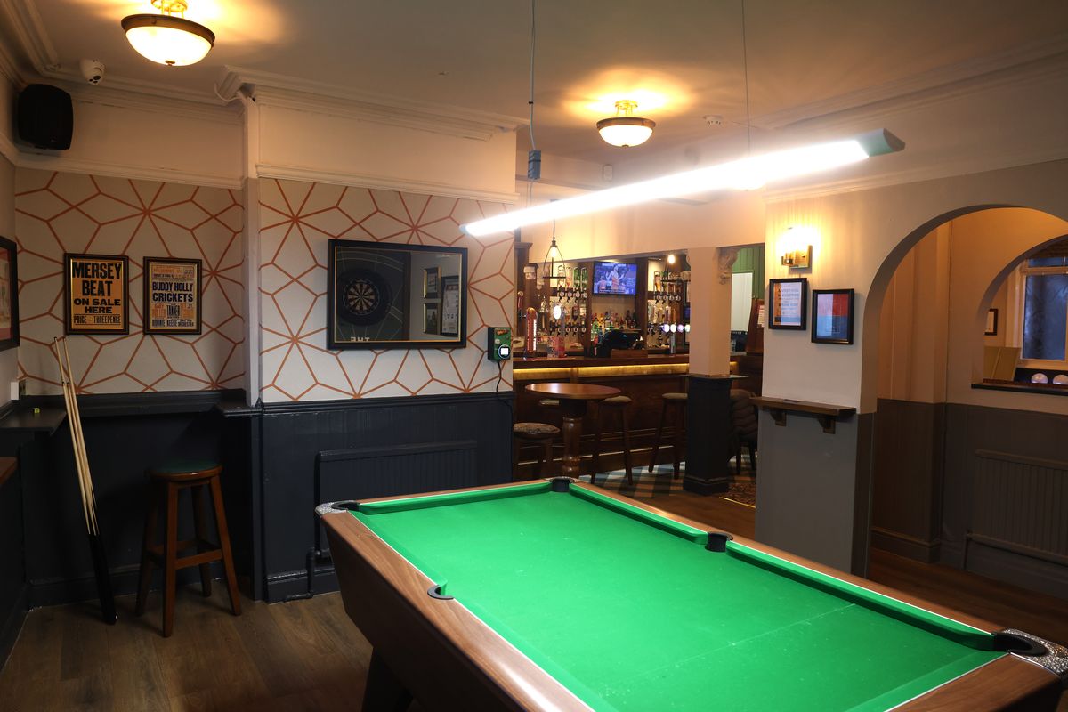 Inside The Wellington Pub new sports room after its new refurb