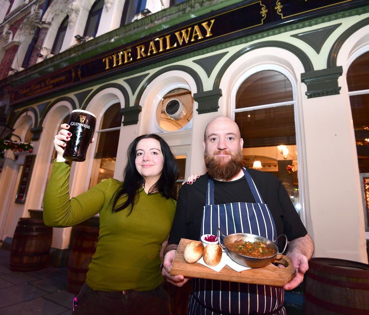 Manager Ella Wiles and Head Chef James Fenlon from the Railway