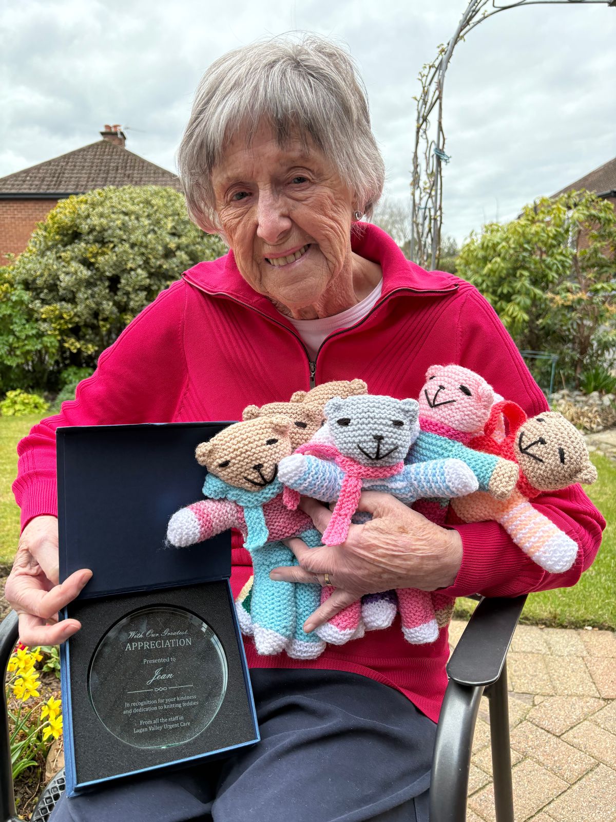 Jean Brown has spent years knitting handmade ‘trauma teddies’ for patients