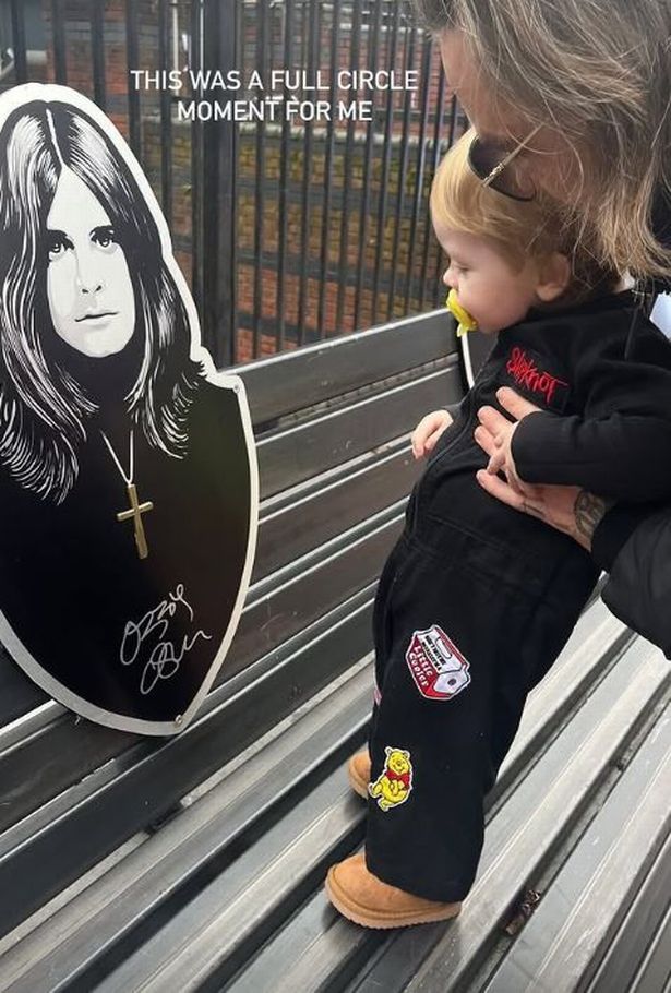 Kelly Osbourne visited the Black Sabbath bench with her family