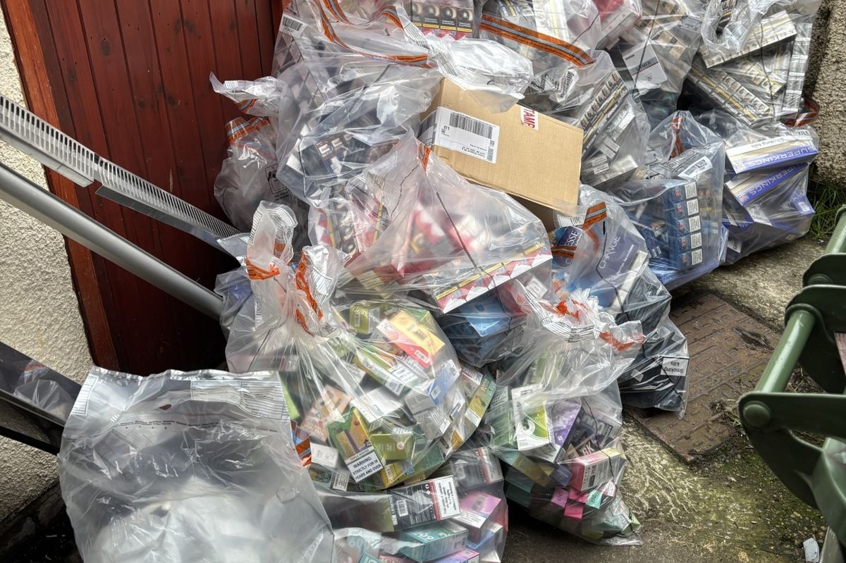 The haul of counterfeit cigarettes found in a Grimsby shop