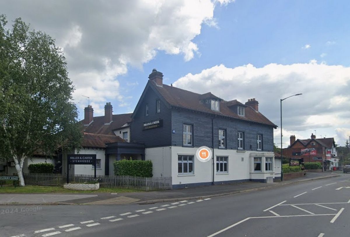 Google Maps street view of The Miller & Carter in Stratford Road, Hockley Heath