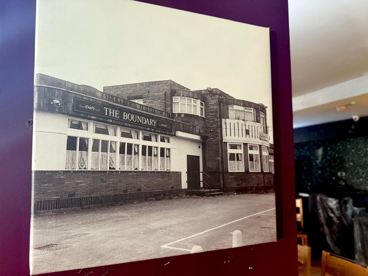 Old photo of The Boundary Pub on the border between Huyton and Dovecot
