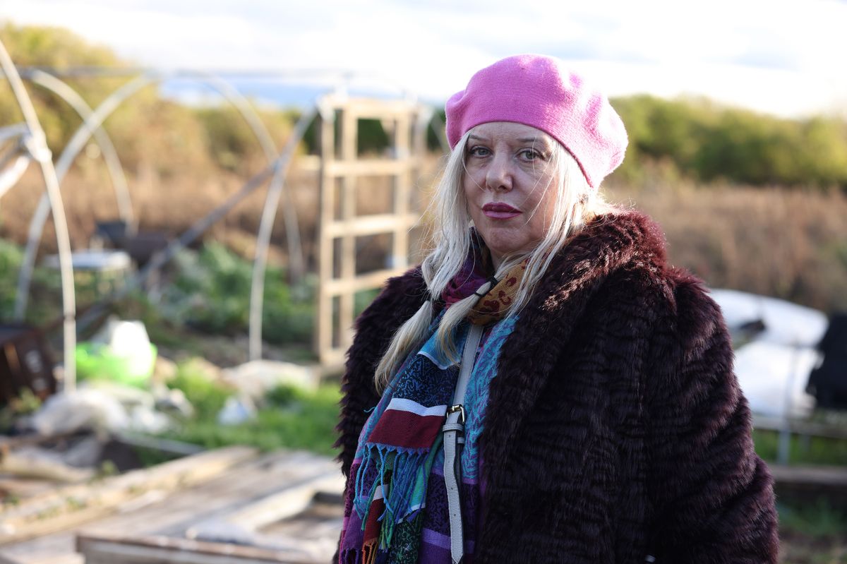 Paula Staunton on the site of the unfinished building work in New Brighton