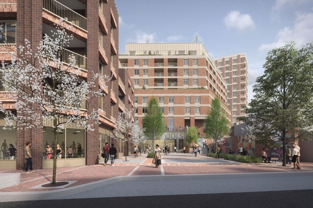 A CGI rendering of what the completed Purley Pool scheme would look like 