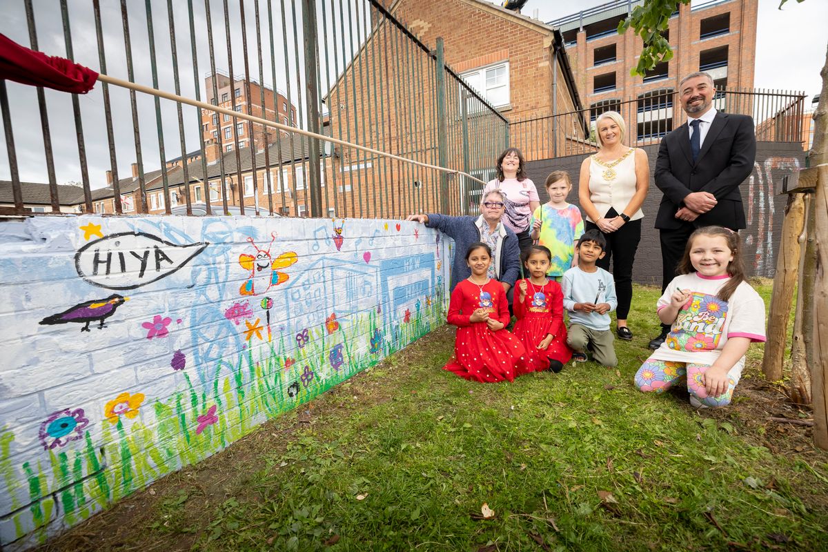 The mural on Maryville Street in South Belfast was designed by local young people