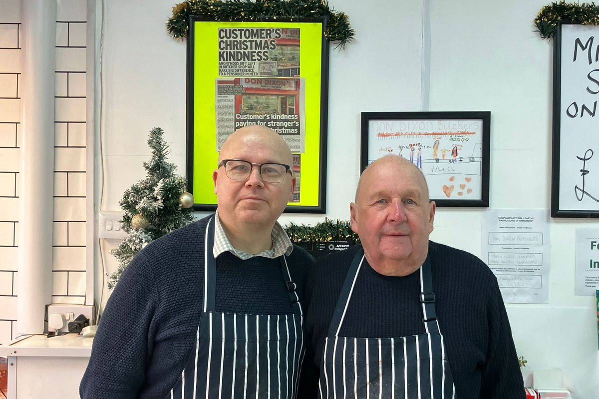 Steve Pennycad (left) and David Jenkinson, joint owners of Don Dixon's Butcher in Holderness Road, Hull