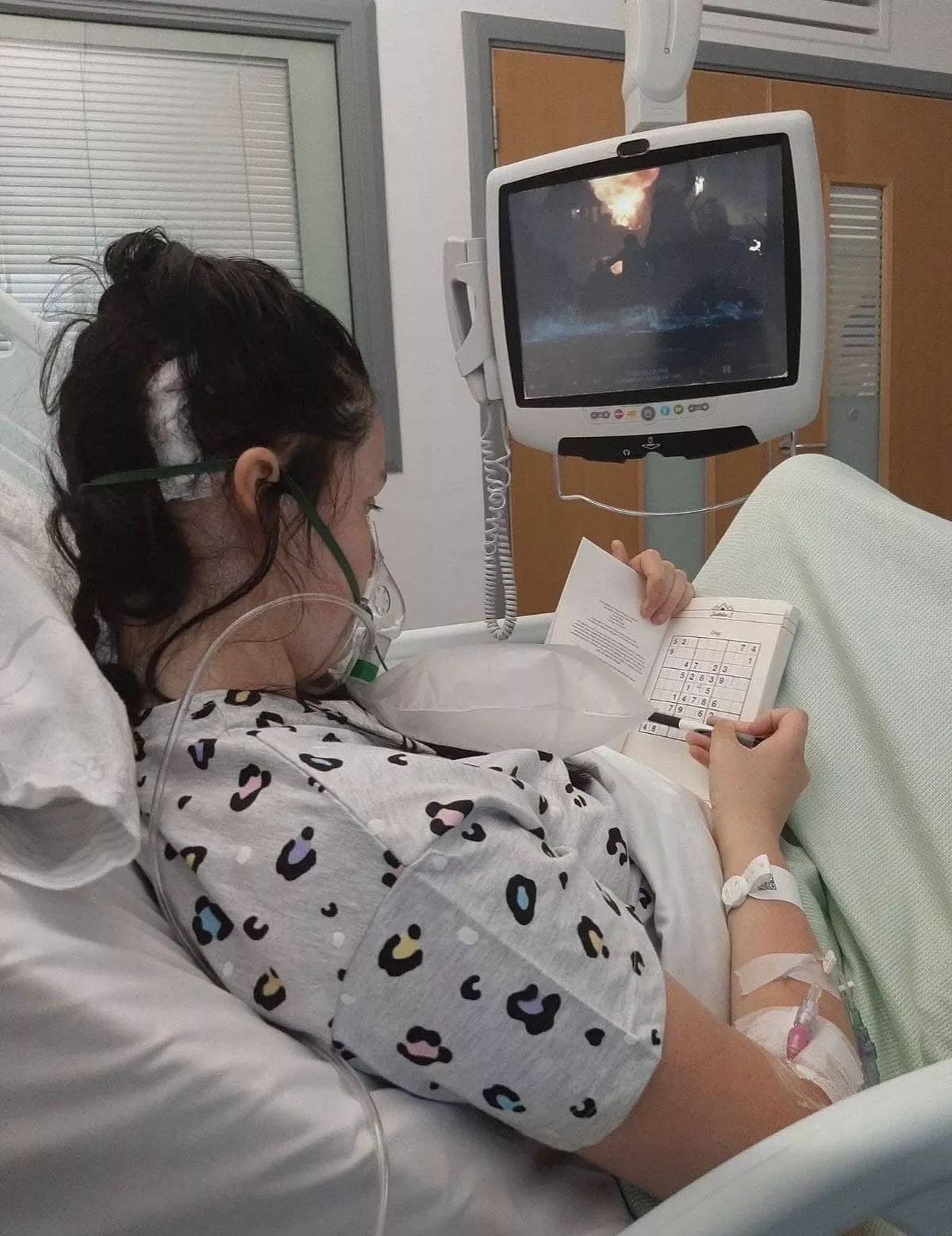 Katie-Jo Bartlett in hospital