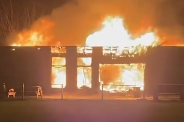 A huge fire ripped through Penarth RFC's clubhouse