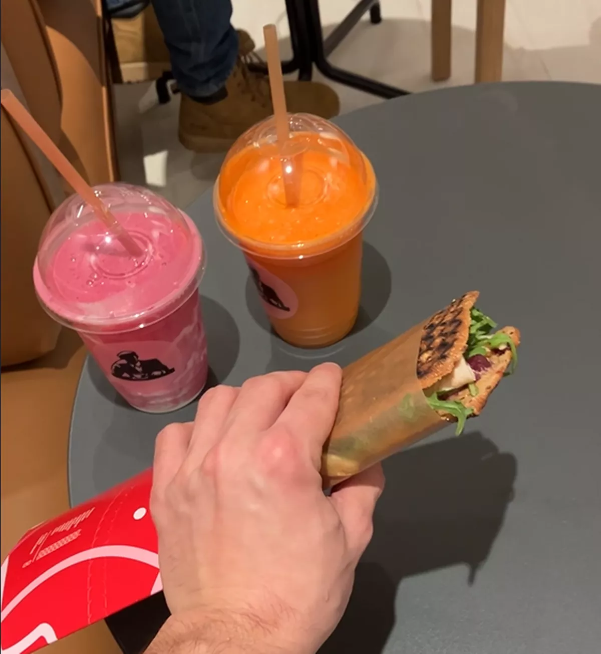 The 'Trust Your Gut' shake, 'Feel Good' juice and 'Joe Ho Ho' turkey sandwich