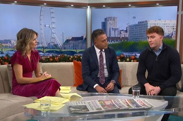 GMB's Adil Ray and Charlotte Hawkins with guest