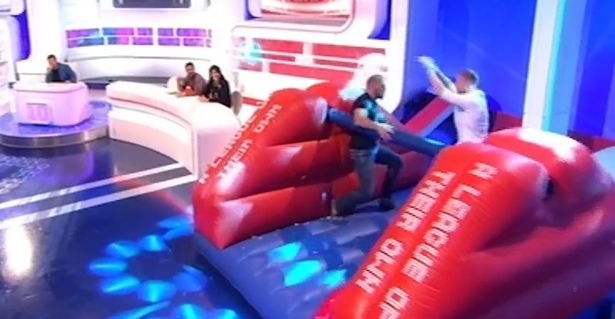 Haskell and Flintoff fight on A League of Their Own