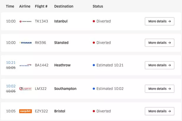 A number of flights have been diverted as a result of the IT issue