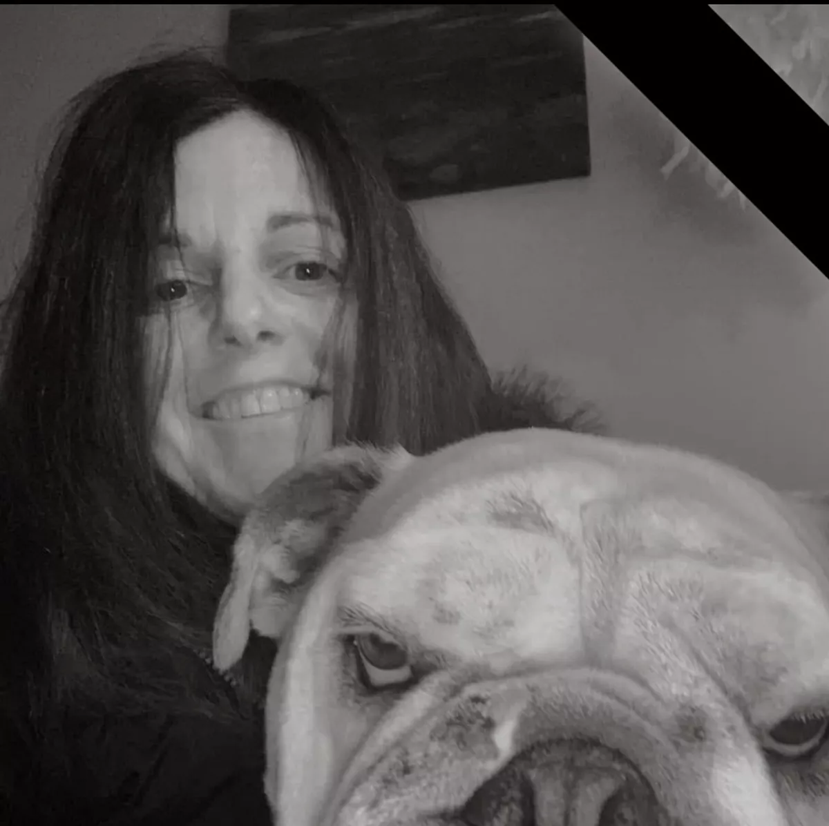 Felicity Dickinson with her bulldog Lizzie 