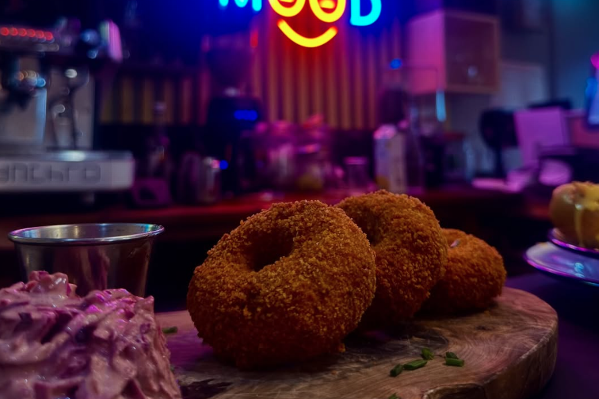 The delicious sounding deep-fried pulled pork doughnuts at Po'Boyz
