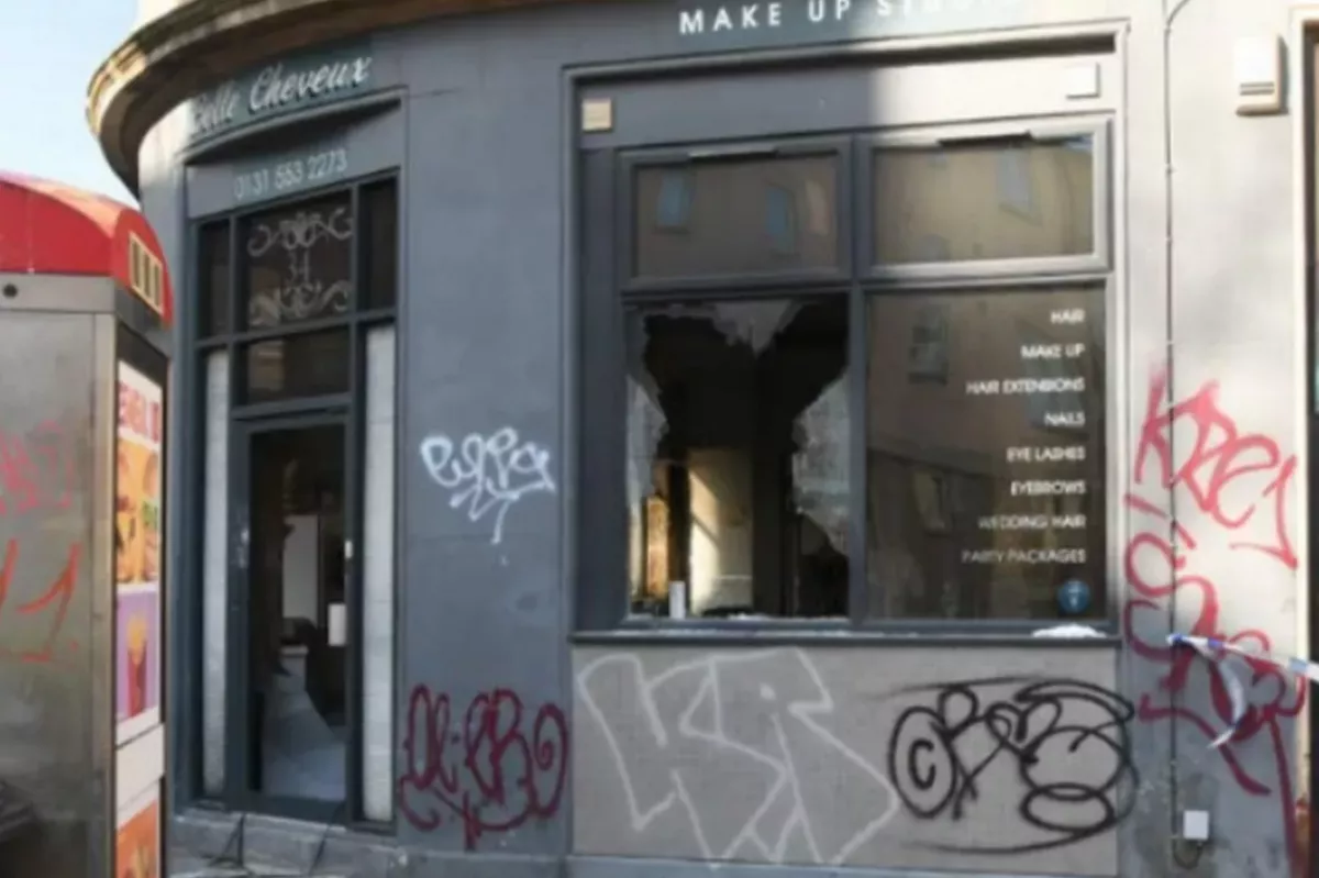 Belle Cheveux beauty parlour pictured after the blaze